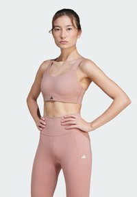 adidas Performance TLRD IMPACT LUXE HIGH SUPPORT - Augsta atbalsta sporta krūšturis - warm clay
