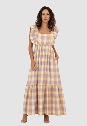 DE CUADROS LARGO - Vestido largo - amarillo