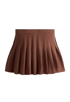 OYSHO, SHORT PLEATED PIQUÉ SKIRT - Jupe trapèze - terracotta