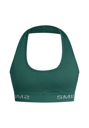 Smilodox, AZURA RIBBED NECK HOLDER BRA - Reggiseno sportivo con sostegno medio - grün