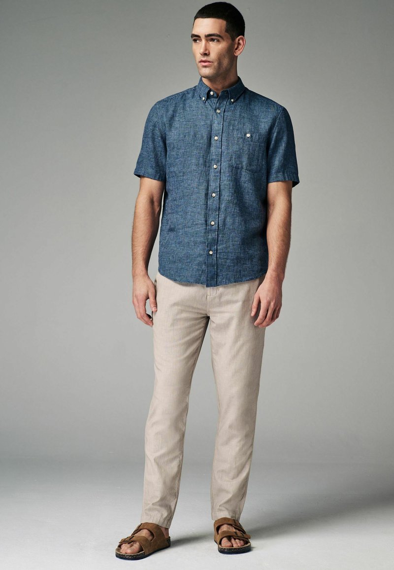 Next SLIM FIT LINEN ELASTICATED DRAWSTRING - Kalhoty - natural ecru