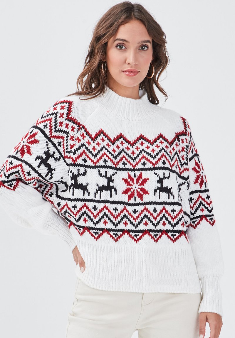 Cache Cache CHRISTMAS PULLOVER - Jersey de punto - off-white/crema ...