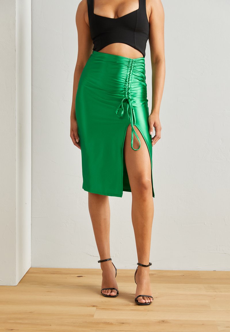 WAL G. ROUCHED SKIRT Pencil skirt leaf green/green Zalando.ie