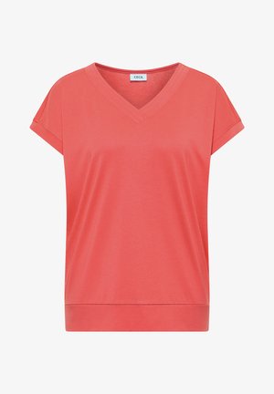 Cecil, KURZARM SHIRT MIT V-NECK IN UNIFARBE - T-shirt basique - shiny coral