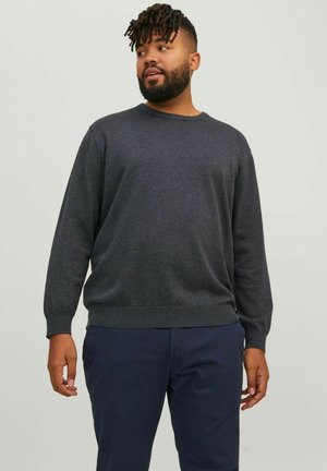 JJEBASIC CREW NECK - Jumper - dark grey melange