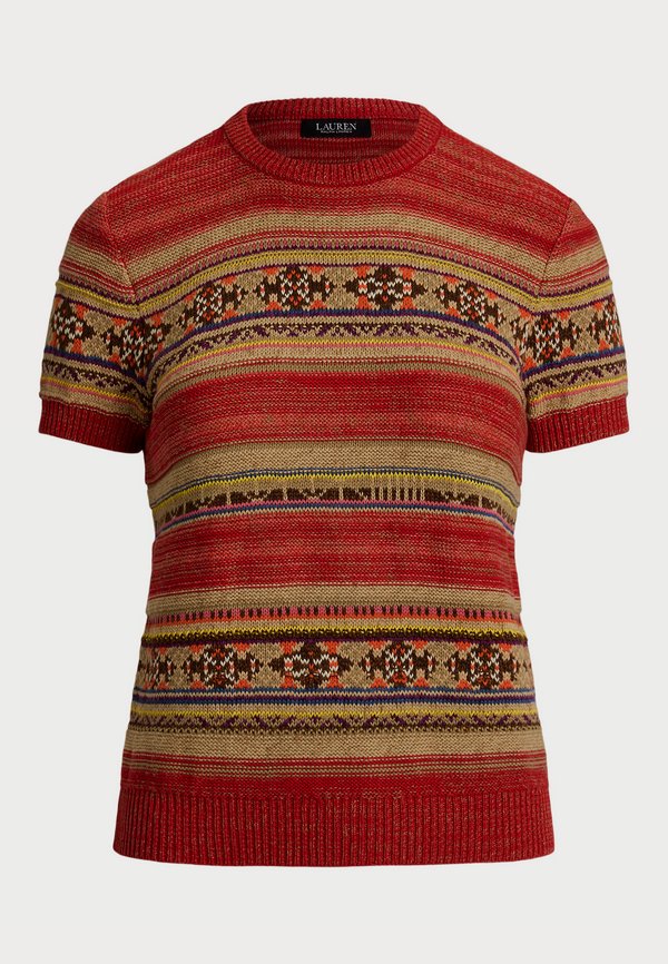 GEO STRIPED SHORT SLEEVE SWEATER - Print T-shirt2