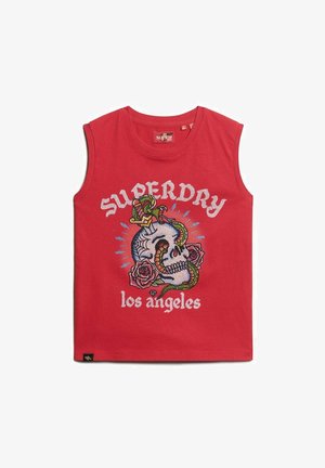 Superdry & Co, TATTOO RHINESTONE - Top - risk red