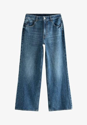 Next EMBELLISHED WIDE LEG PETITE - Flared jeans - dark wash