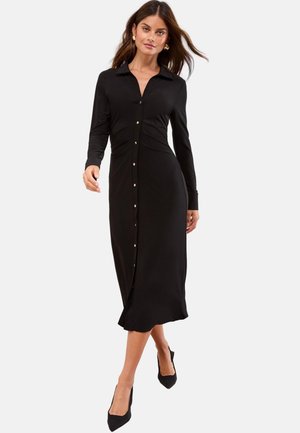 Lipsy, BUTTON THROUGH MIDI - Jerseyjurk - black