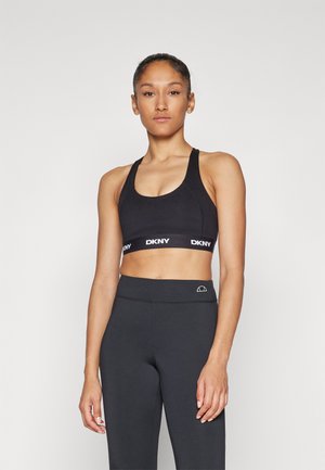 LOGO SCOOP NECK RACERBACK BRA - Reggiseno sportivo con sostegno medio - black