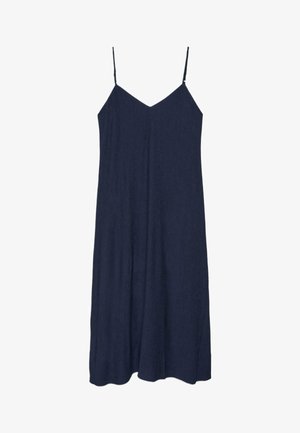 Stradivarius, TEXTURED STRAPPY MIDI DRESS - Robe longue - dark blue