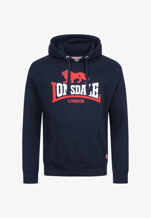 Lonsdale NORMALE PASSFORM THURNING - Mikina s kapucí - navy red white