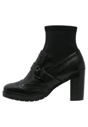 Enkellaarsjes met hoge hak - black