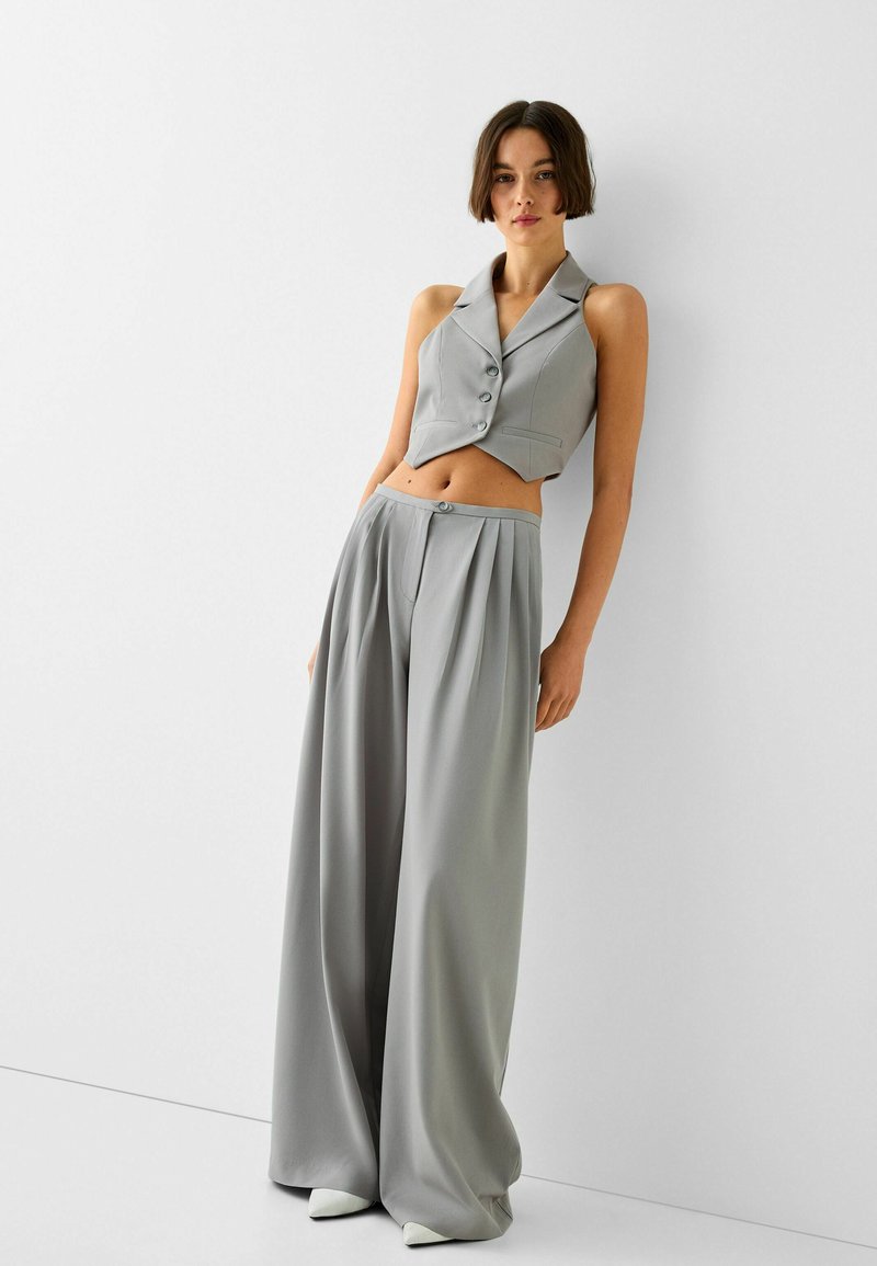 Bershka Broek grijs gemêleerd Bershka Broek grijs gemêleerd