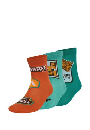 adidas Sportswear ADIDAS SPORTSWEAR ADIDAS MINECRAFT YOUTH SOCKS UNISEX - Calcetines - st fade ocean equipment green fox orange