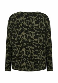T-shirt med långa ärmar i mönster av svart och olivgrön leopard. Mjuk tyg med rund halsringning och avslappnad passform.