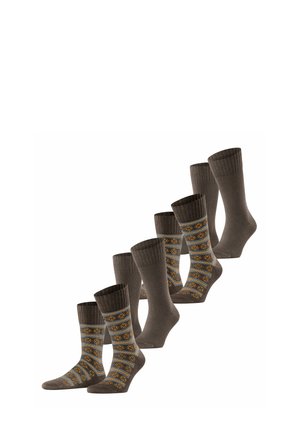 SCANDI NORWEGIAN 4-PACK - Socken - chocolate
