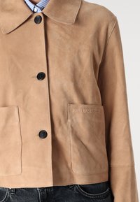 KARL LAGERFELD JACKET - Jachetă piele - nougat