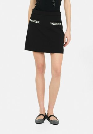 LIU JO WITH RHINESTONES - Jupe trapèze - black