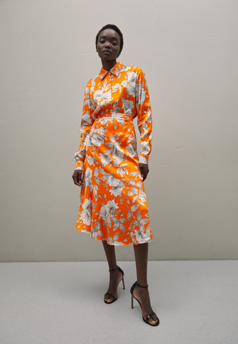 Erdem GRANDAD COLLAR - Camicia - orange/white