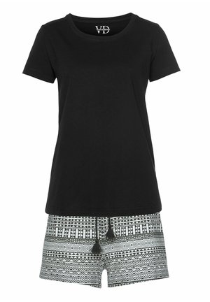 Pyjama set - schwarz-gemustert