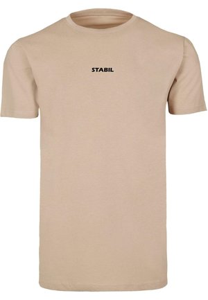 Merchcode, STABIL ROUND NECK - T-shirts med print - sand
