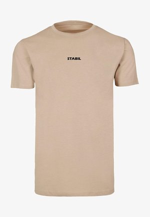 Merchcode, STABIL ROUND NECK - Nyomott mintás póló - sand