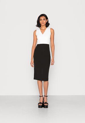 LOVA V NECK BOW MIDI DRESS - Vestito elegante - black/ white