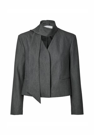 YAS, TOP YASINVA LS SHORT SCARF - Blazer - medium grey melange