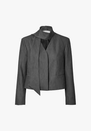 YAS, TOP YASINVA LS SHORT SCARF - Blazer - medium grey melange