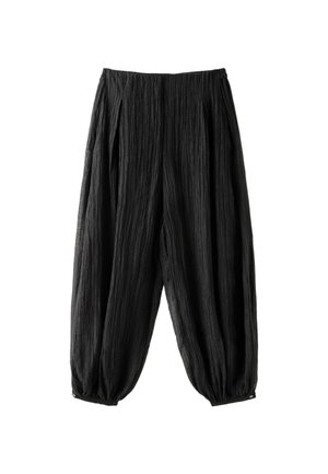 Stradivarius, TEXTURED SAROUEL TROUSERS - Pantalon classique - black
