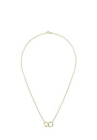 Aukso grandinėlė su dviem tarpusavyje susijungusiais apvaliais pakabukais. Grandinėlė yra subtili, su lygiu paviršiumi ir krabų tipo užsegimu.