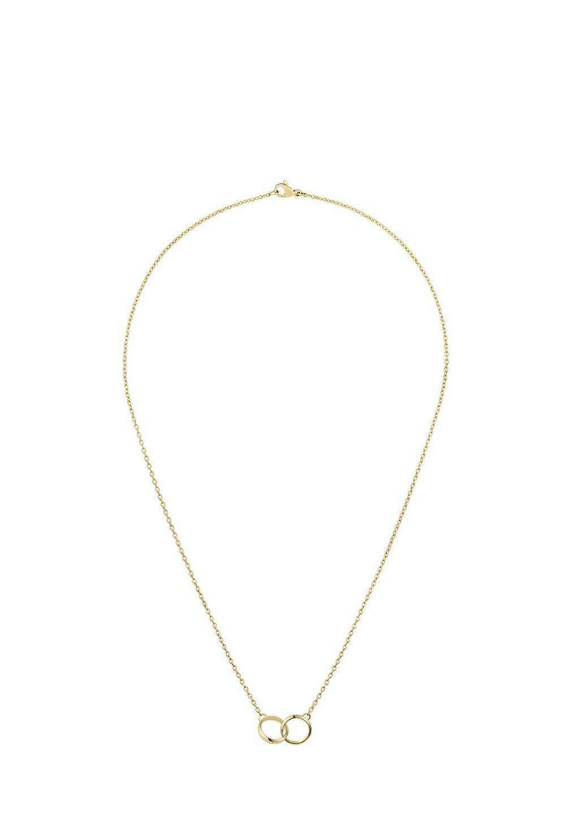 Aukso grandinėlė su dviem tarpusavyje susijungusiais apvaliais pakabukais. Grandinėlė yra subtili, su lygiu paviršiumi ir krabų tipo užsegimu.