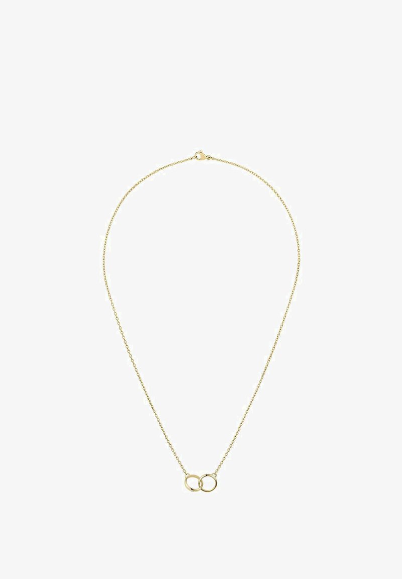 Aukso grandinėlė su dviem tarpusavyje susijungusiais apvaliais pakabukais. Grandinėlė yra subtili, su lygiu paviršiumi ir krabų tipo užsegimu.