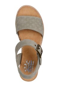 Skechers BOBS DESERT KISS - SERENDIPITOUS - Sandalias de cuña - gris