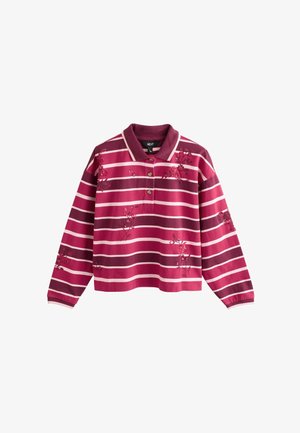 Next, LONG SLEEVE EMBELLISHED RUGBY TOP - Poloshirts - berry pink stripe