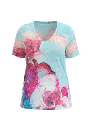 MIAMODA, T-SHIRT, COMFORT FIT, XL-BLUMEN-MOTIV - T-shirt print - swell blue