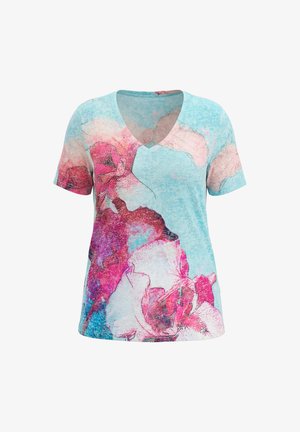MIAMODA, T-SHIRT, COMFORT FIT, XL-BLUMEN-MOTIV - Camiseta estampada - swell blue