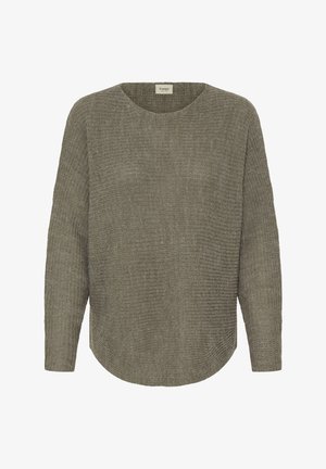 Fransa, FRERETTA PU - Trui - smokey olive melange