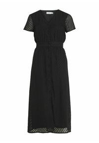 VILA MIT KURZEN ÄRMELN V-AUSSCHNITT - Blousejurk - black