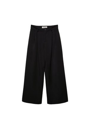 Stradivarius WIDE LEG SMART WITH DARTS - Tygbyxor - black