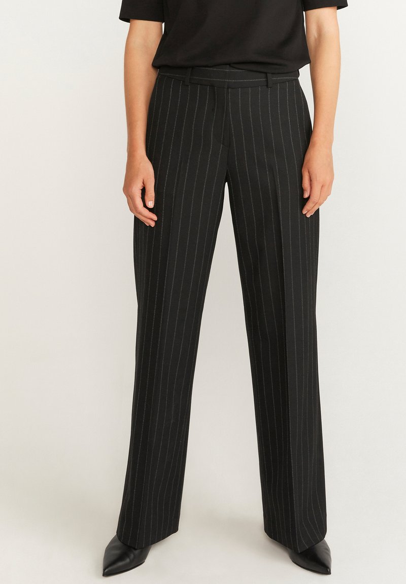 JoelleGZ Pinstripe MW Bukser - Black Pinstripe