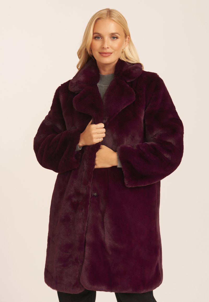 GINI LONDON LAPEL COLLAR LONGLINE - Winter coat - plum