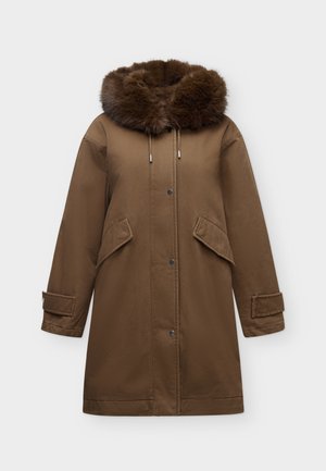 Marc O'Polo, WOVEN OUTDOOR COATS, PARKA WITH FAKE FUR - Парка - dark walnut