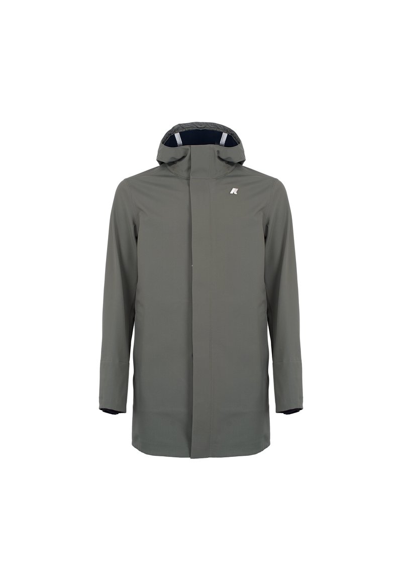 K-Way Cappotto Uomo Verde/Nero Taglia L: Impermeabile, Traspirante E Compattabile Con Cappuccio Regolabile