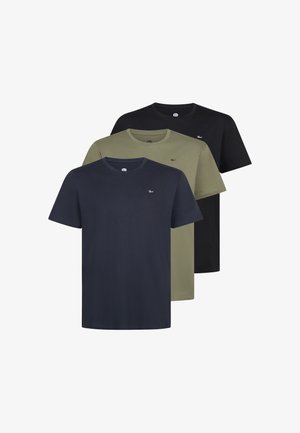 Petrol Industries, PLUS SIZE 3-PACK T-SHIRTS JOURNEY - T-shirt basique - black army navy