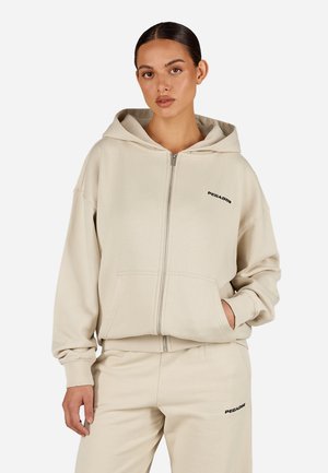CLARITA OVERSIZED - Cipzáras pulóver - beige