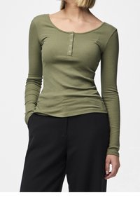 Pieces Långärmad tröja - khaki