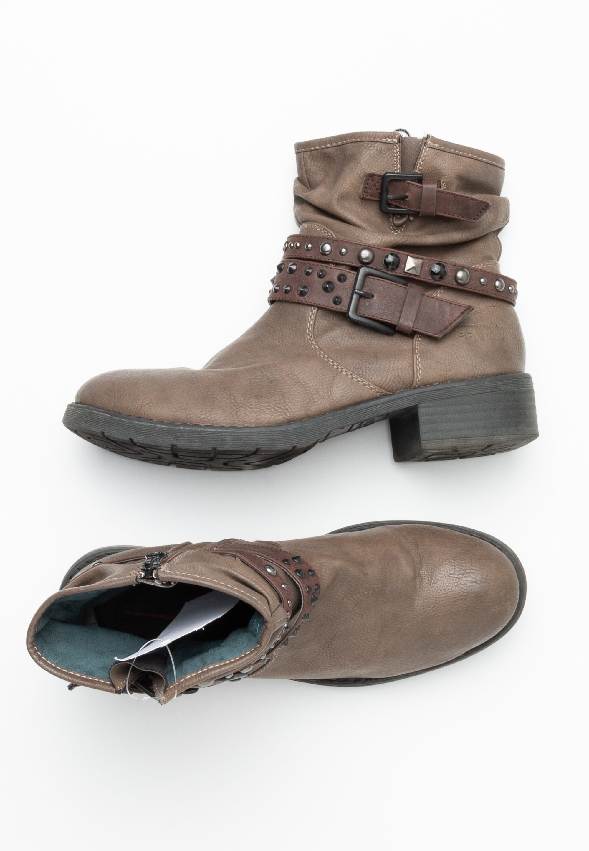 TOM TAILOR Cowboy-/Bikerstiefelette brown/braun (Pre-owned