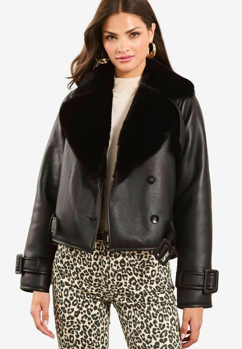 Lipsy Kunstnahast jakk - black